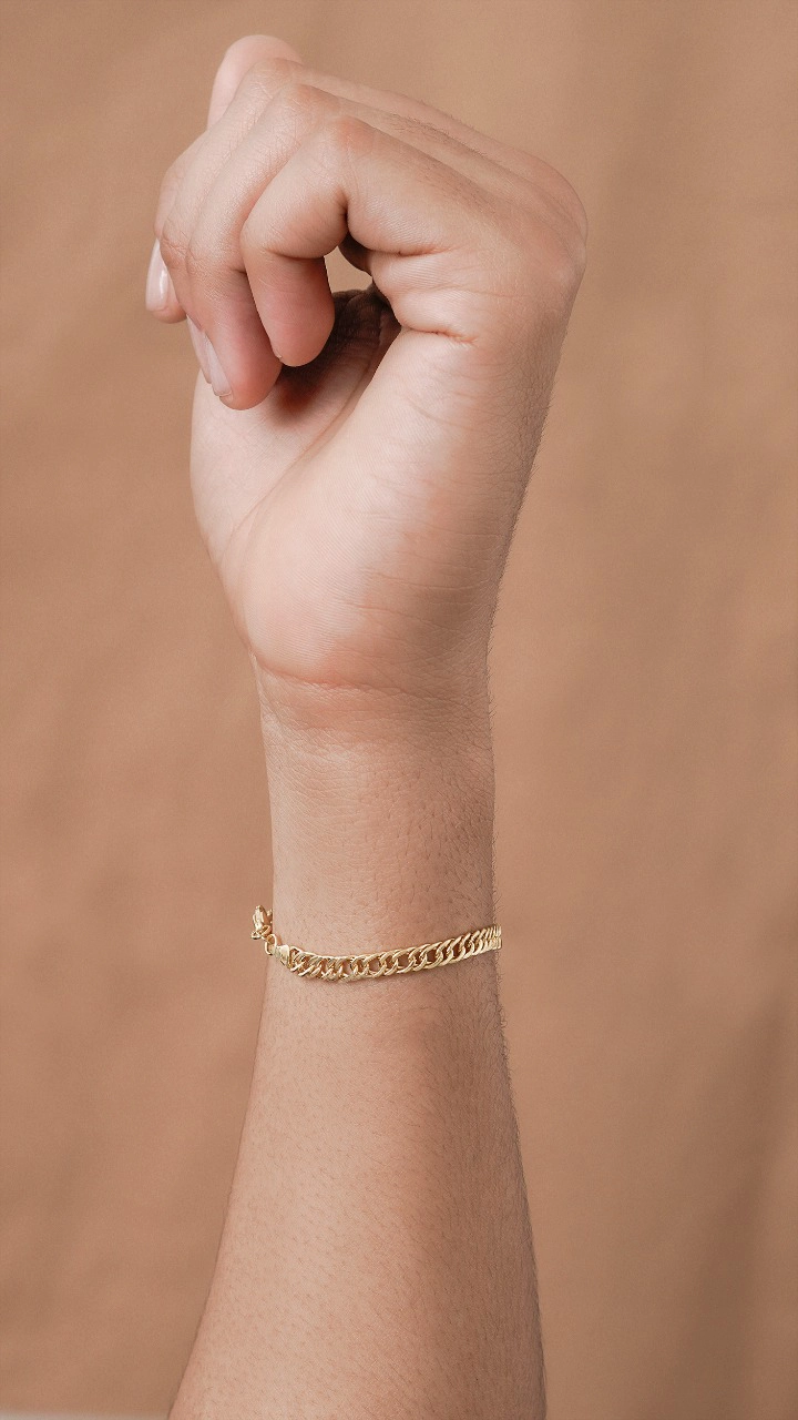 PULSERA CUBANA CONTINUA ORO LAMINADO 18K - 2