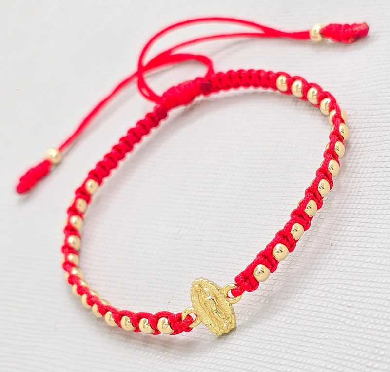BRAZALETE AJUSTABLE HERRAJE VIRGEN ORO LAMINADO 18K - 1