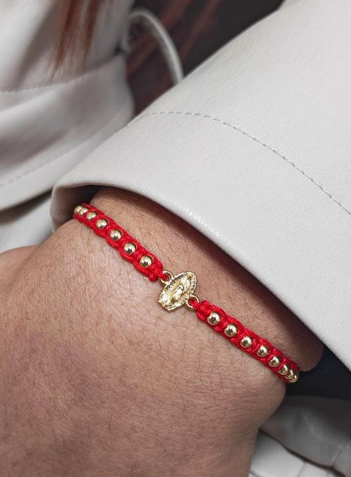 BRAZALETE AJUSTABLE HERRAJE VIRGEN ORO LAMINADO 18K - 2