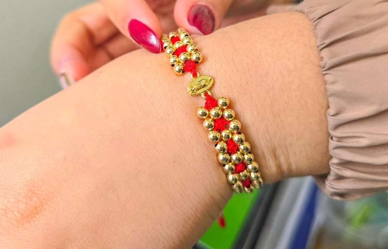 BRAZALETE AJUSTABLE VIRGEN ORO LAMINADO 18K - 1