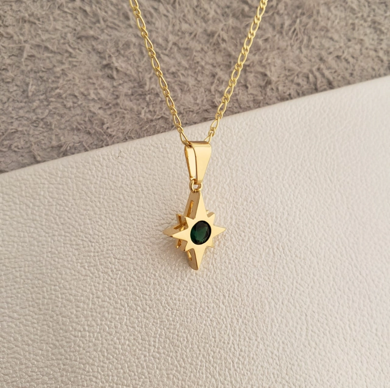 COLGANTE ESTRELLA CIRCONIA ORO LAMINADO 18K - 1