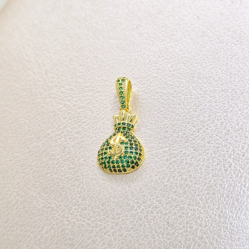 COLGANTE BOLSA DE DINERO ORO LAMINADO 18K - 1