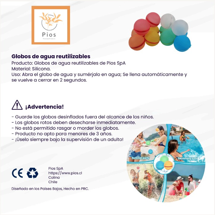 PACK 8 BOMBITAS DE AGUA REUTILIZABLES CON CIERRE MAGNÉTICO - 4