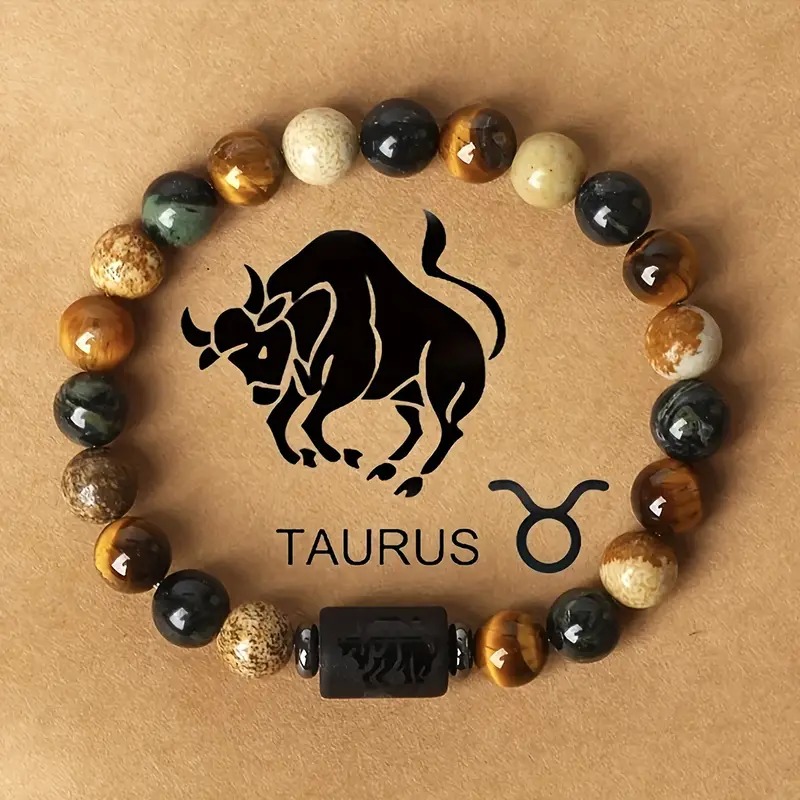 PULSERA ZODIACO PIEDRA OJO DE TIGRE TAURO - 1