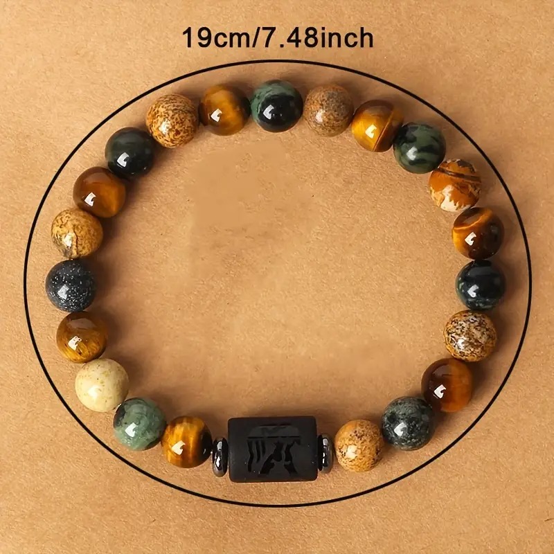 PULSERA ZODIACO PIEDRA OJO DE TIGRE TAURO - 3