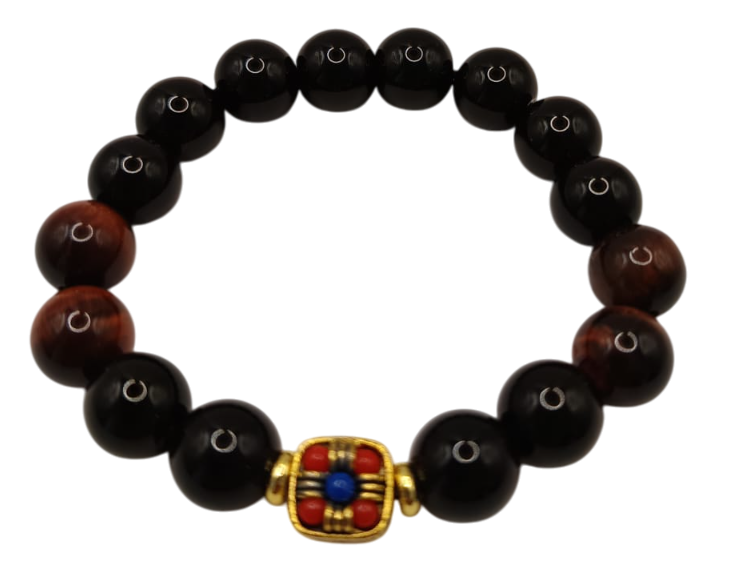 PULSERA DE ÓNIX CON DIJE BUDISTA NEPALÉS – PROTECCIÓN, CONSCIENCIA Y CALMA INTERIOR EN COLOR ROJO - 3