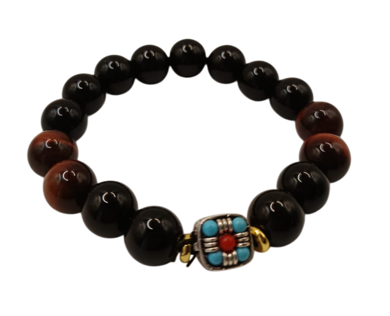PULSERA DE ÓNIX CON DIJE BUDISTA NEPALÉS – PROTECCIÓN, CONSCIENCIA Y CALMA INTERIOR EN COLOR ROJO - 3