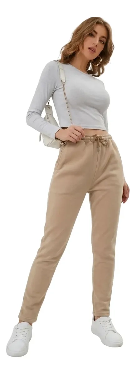 PANTALON JOGGER BUZO MUJER ALGODON FORRO POLAR 138 - 3