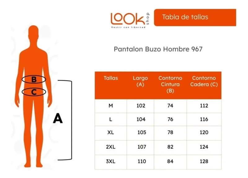 PANTALON BUZO RECTO TRADICIONAL INVIERNO TALLAS GRANDES 967 - 8