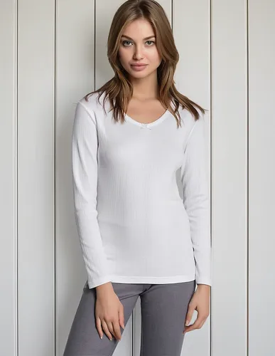 CAMISETA MUJER, JUVENIL, NIÑA, MANGA LARGA, ALGODON 114 - 1