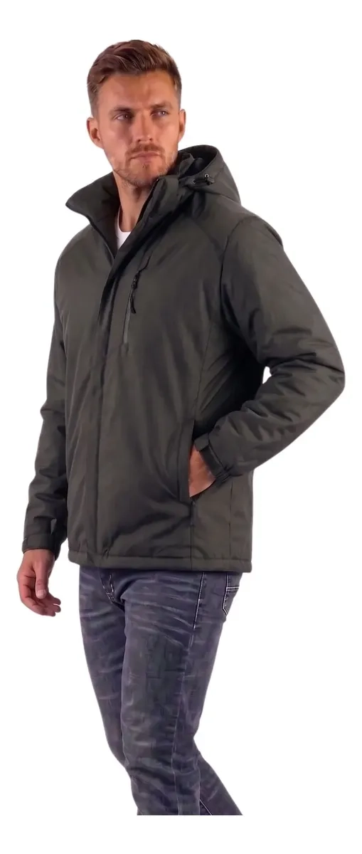 CHAQUETA HOMBRE PREMIUM EXCELENTE CALIDAD PARKA FORRO PIEL H302 - 2