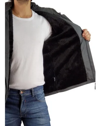 CHAQUETA HOMBRE PREMIUM EXCELENTE CALIDAD PARKA FORRO PIEL H302 - 4