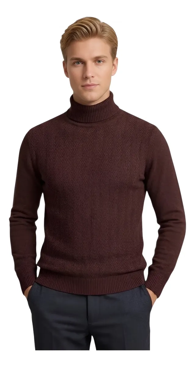 SWEATER TEJIDO HOMBRE CUELLO SUBIDO BEATLE 108 - 1