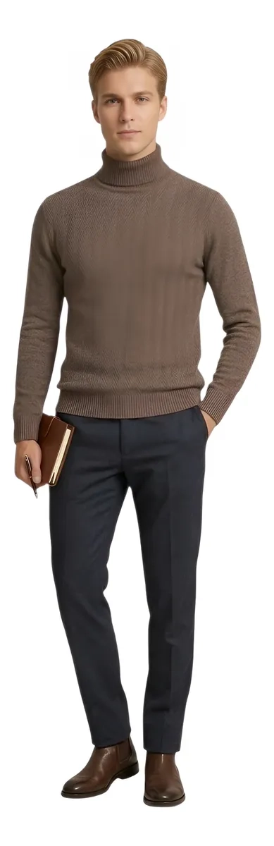 SWEATER TEJIDO HOMBRE CUELLO SUBIDO BEATLE 108 - 3