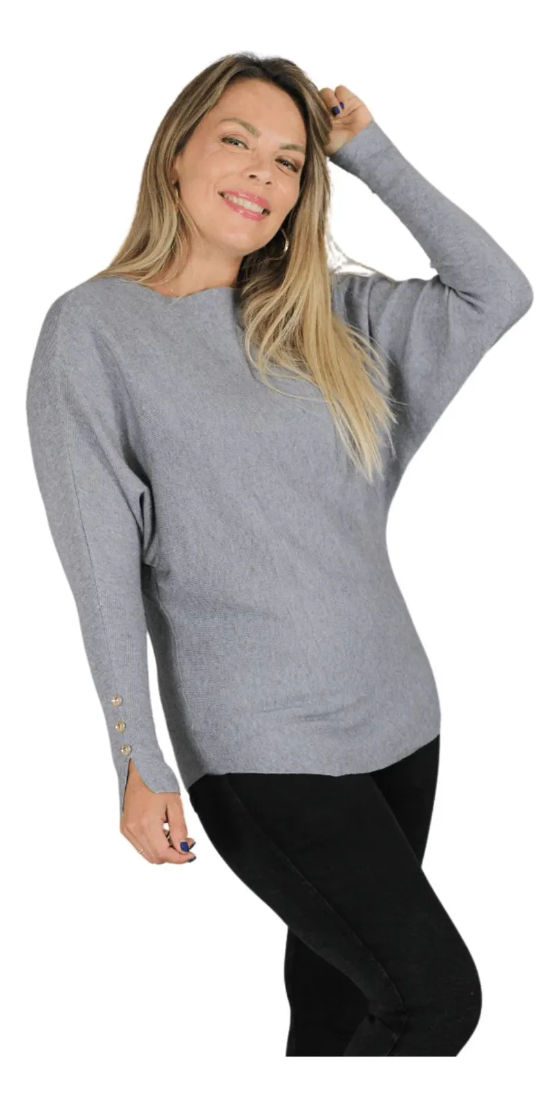 POLERA MANGA LARGA TEJIDO SWEATER HILO. COLORES 6020 - 1