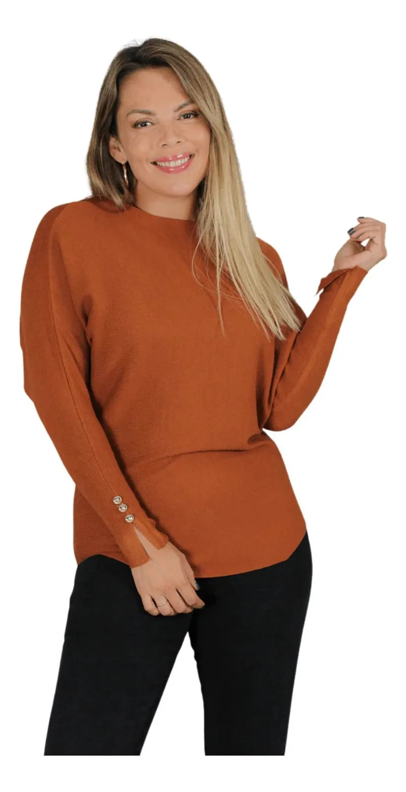 POLERA MANGA LARGA TEJIDO SWEATER HILO. COLORES 6020 - 1