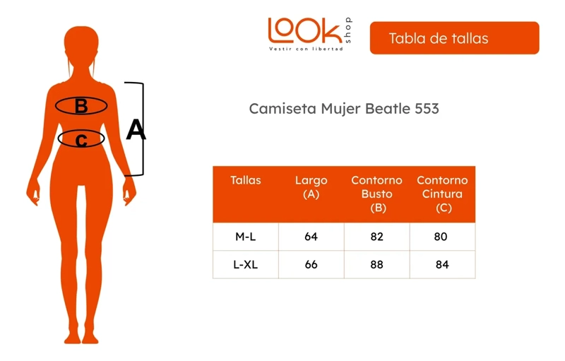 CAMISETA MUJER JUVENIL BEATLE. MANGA LARGA COLORES 553 - 6