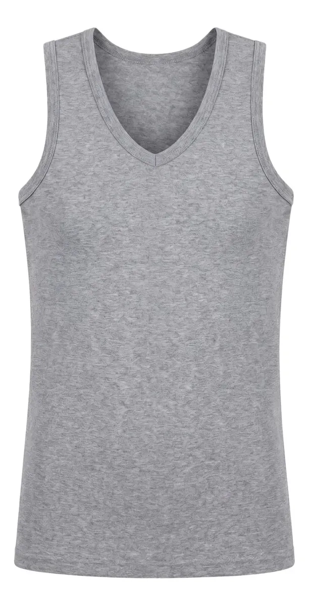 CAMISETA SIN MANGA ALGODON, NEGRA, GRIS, BLANCO. ADULTO 045 - 7