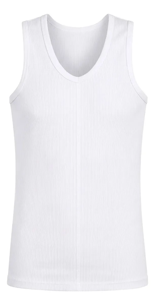 CAMISETA SIN MANGA ALGODON, NEGRA, GRIS, BLANCO. ADULTO 045 - 7