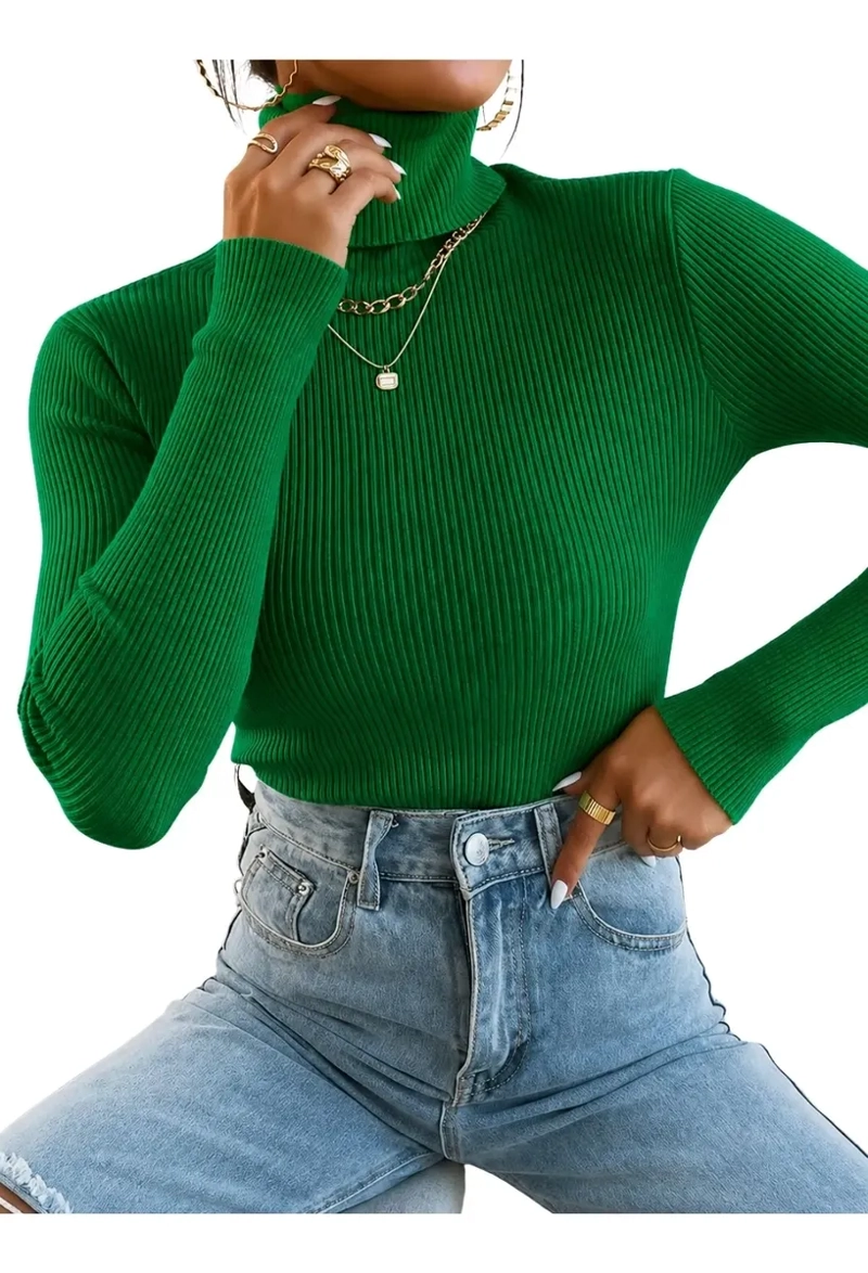 SWEATER BEATLE LANA MUJER CUELLO ALTO DOBLE OTOÑO INVIERNO T50 - 1