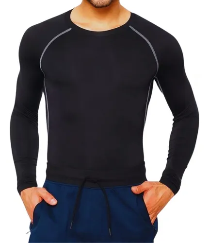 CAMISETA PRIMERA CAPA ALGODON POLERA MANGA LARGA HOMBRE 033 - 1