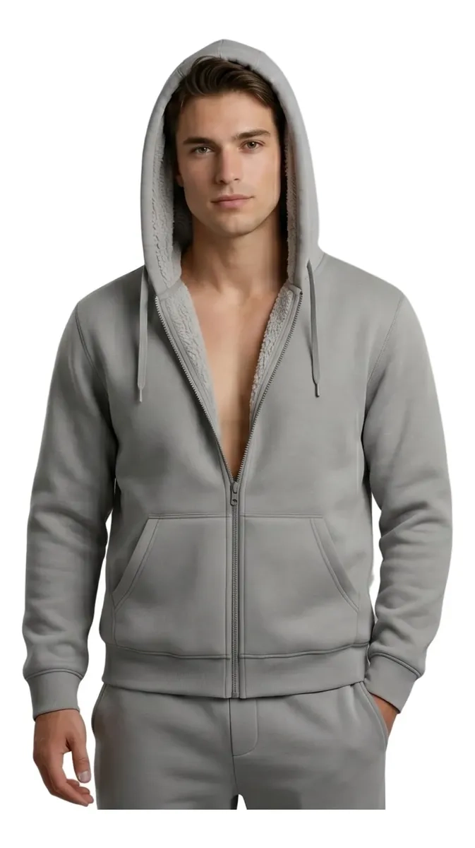 POLERON CANGURO HOMBRE COLORES. FORRO POLAR CAPUCHA. 807 - 2