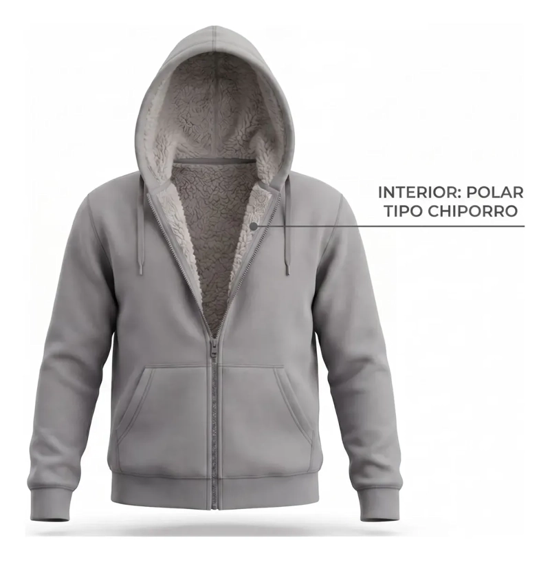 POLERON CANGURO HOMBRE COLORES. FORRO POLAR CAPUCHA. 807 - 5