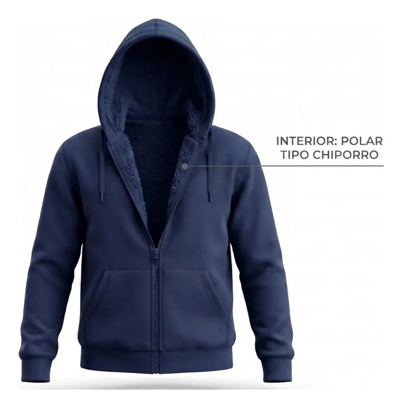POLERON CANGURO HOMBRE COLORES. FORRO POLAR CAPUCHA. 807 - 5