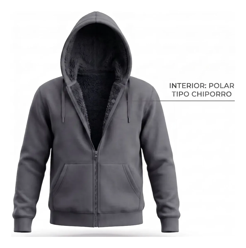 POLERON CANGURO HOMBRE COLORES. FORRO POLAR CAPUCHA. 807 - 5