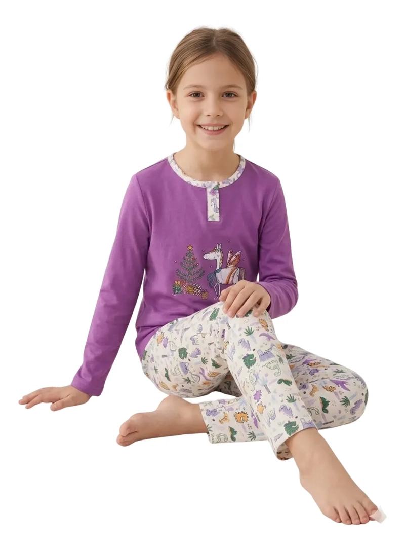PIJAMA NIÑA VERANO MANGA LARGA DISEÑOS 404 - 1