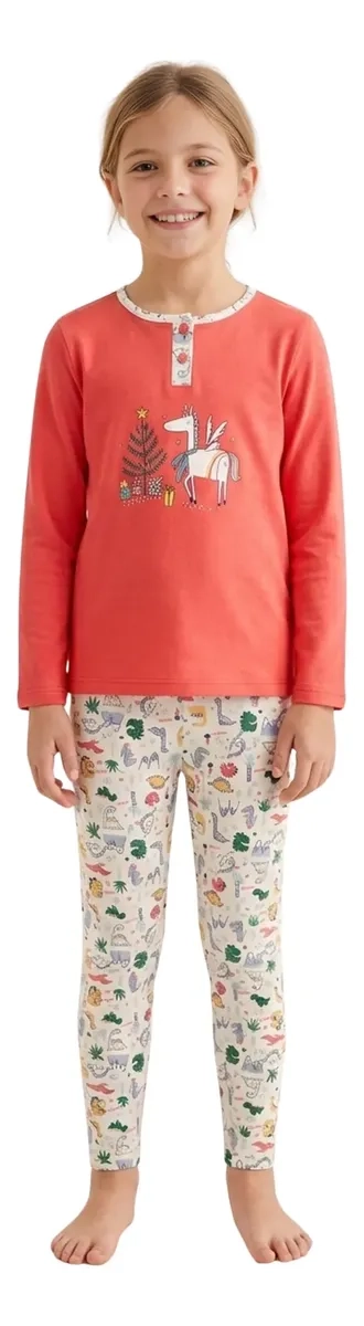 PIJAMA NIÑA VERANO MANGA LARGA DISEÑOS 404 - 2