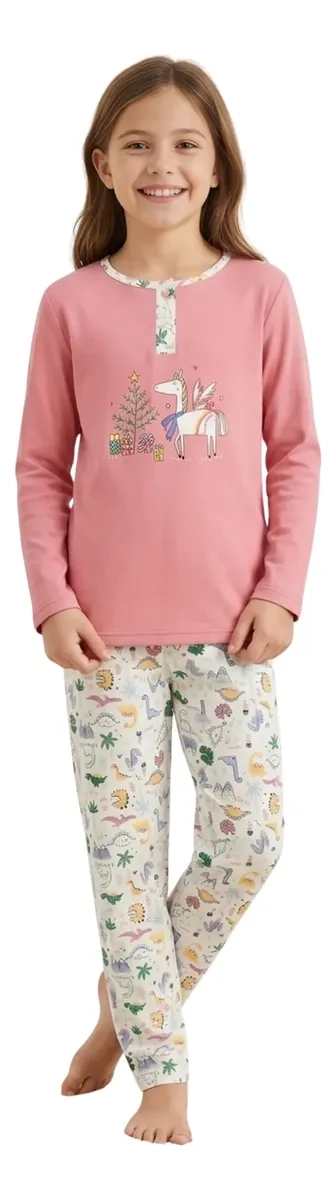 PIJAMA NIÑA VERANO MANGA LARGA DISEÑOS 404 - 2