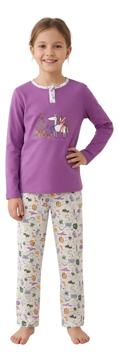 PIJAMA NIÑA VERANO MANGA LARGA DISEÑOS 404 - 2