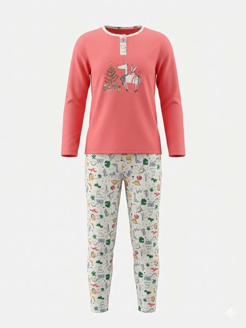 PIJAMA NIÑA VERANO MANGA LARGA DISEÑOS 404 - 4