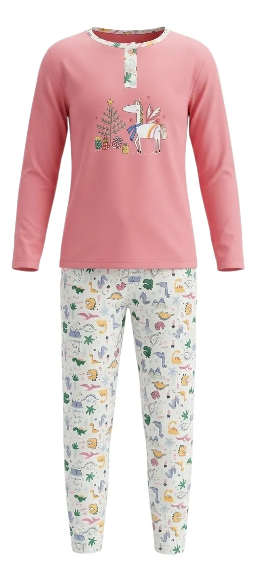 PIJAMA NIÑA VERANO MANGA LARGA DISEÑOS 404 - 4