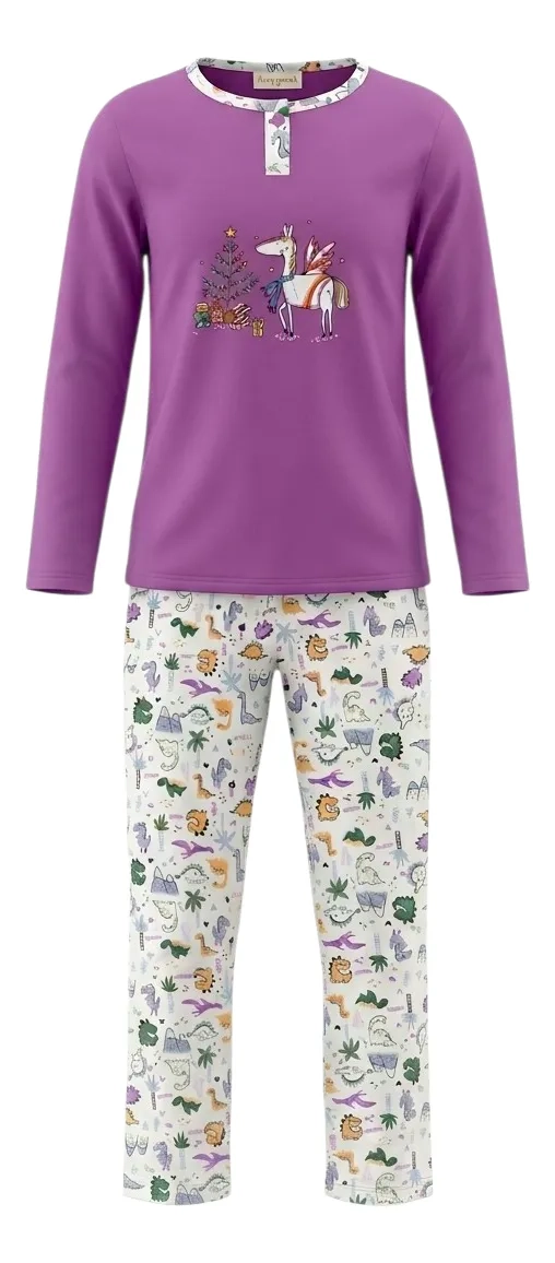 PIJAMA NIÑA VERANO MANGA LARGA DISEÑOS 404 - 4