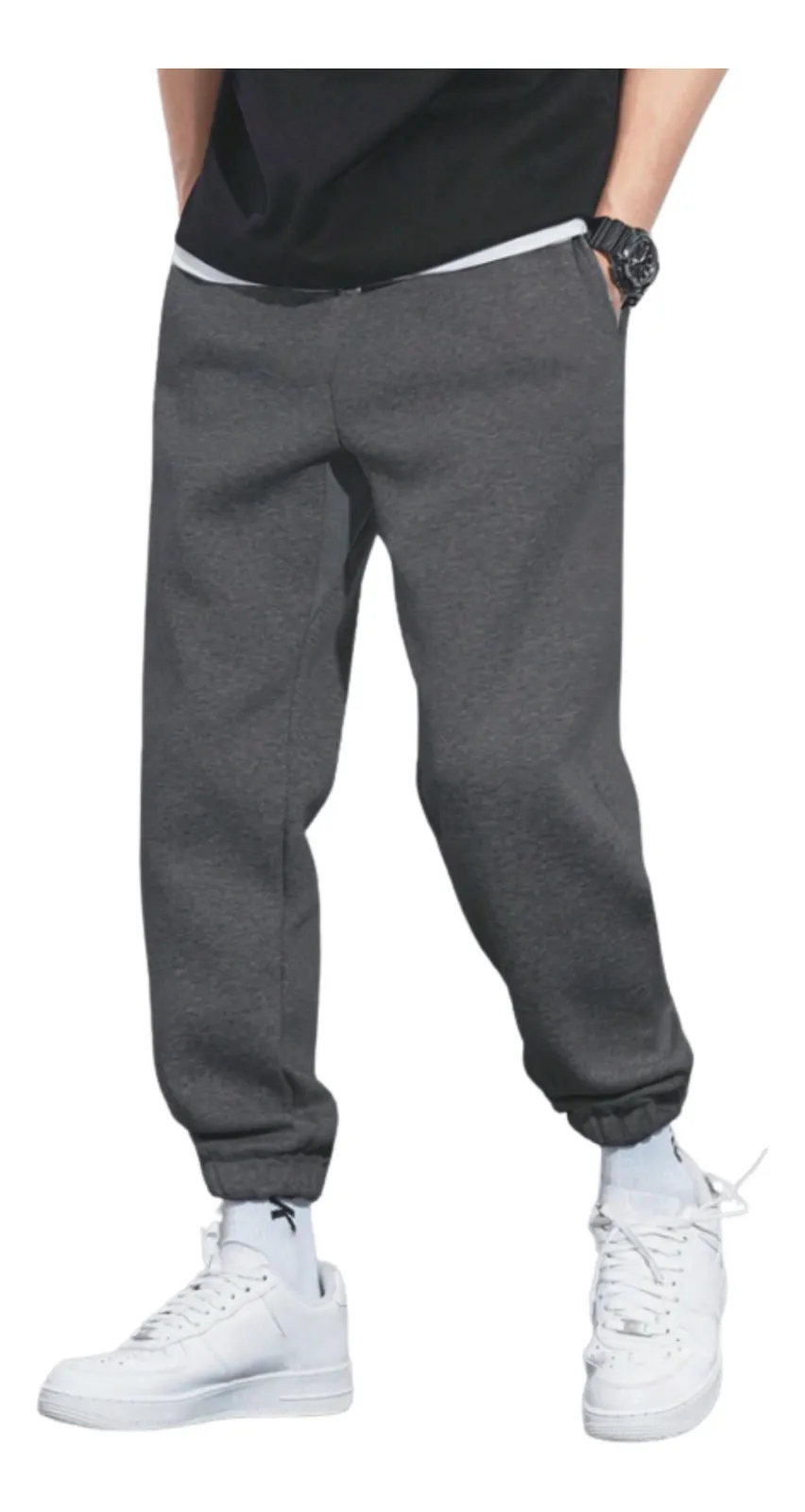 PANTALON BUZO HOMBRE ALGODON. JOGGER FIT DEPORTIVO 659 - 1