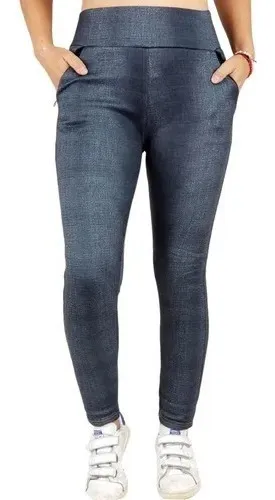 PANTALON CALZA TELA JEANS FORRO PIEL. LEGGINS CIERRES. 338 - 1
