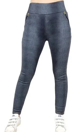 PANTALON CALZA TELA JEANS FORRO PIEL. LEGGINS CIERRES. 338 - 2
