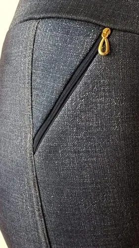 PANTALON CALZA TELA JEANS FORRO PIEL. LEGGINS CIERRES. 338 - 4