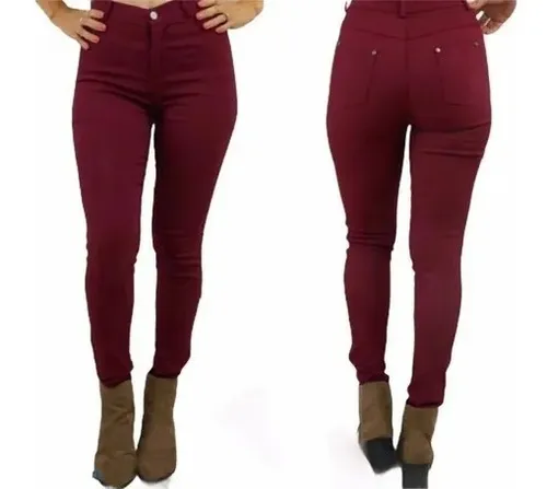LEGGINS TELA JEANS PANTALON ELASTICADO CALZA LINDO CALCE 48 - 2