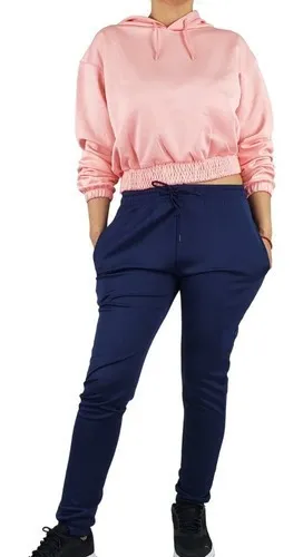 CONJUNTO DEPORTIVO MUJER ALGODON VERANO BUZO JOGGER POLERON MT12 - 2