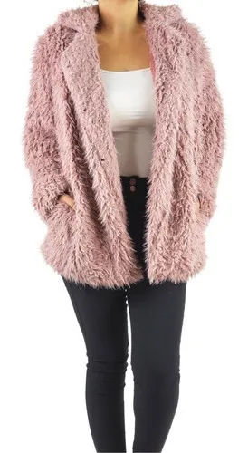 CHAQUETA DE MUJER CORDERITO PELUDO CALIDAD PREMIUM LARGO 24 - 2