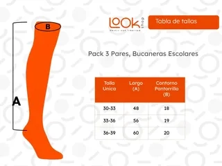 PACK 3 PARES BUCANERAS ESCOLARES. CALCETA LARGA COLORES. - 5