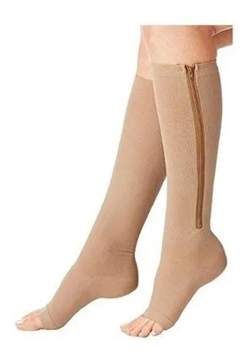 PACK 2 PARES MEDIA CIERRE COMPRESION VARICES LARGA CALCETA 84 - 1
