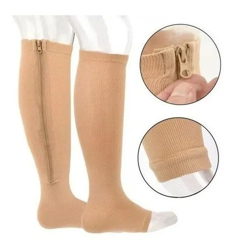 PACK 2 PARES MEDIA CIERRE COMPRESION VARICES LARGA CALCETA 84 - 2