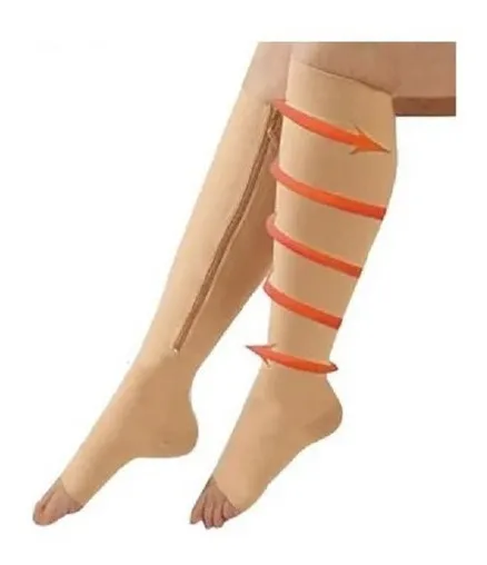 PACK 2 PARES MEDIA CIERRE COMPRESION VARICES LARGA CALCETA 84 - 3