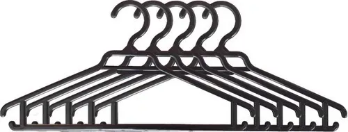 PACK 15 COLGADORES ROPA EN COLOR NEGRO PERCHA GANCHO ANTIDESLIZANTE - 1