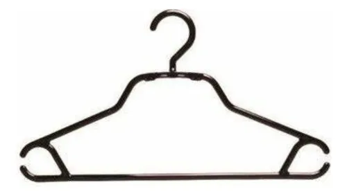 PACK 15 COLGADORES ROPA EN COLOR NEGRO PERCHA GANCHO ANTIDESLIZANTE - 3