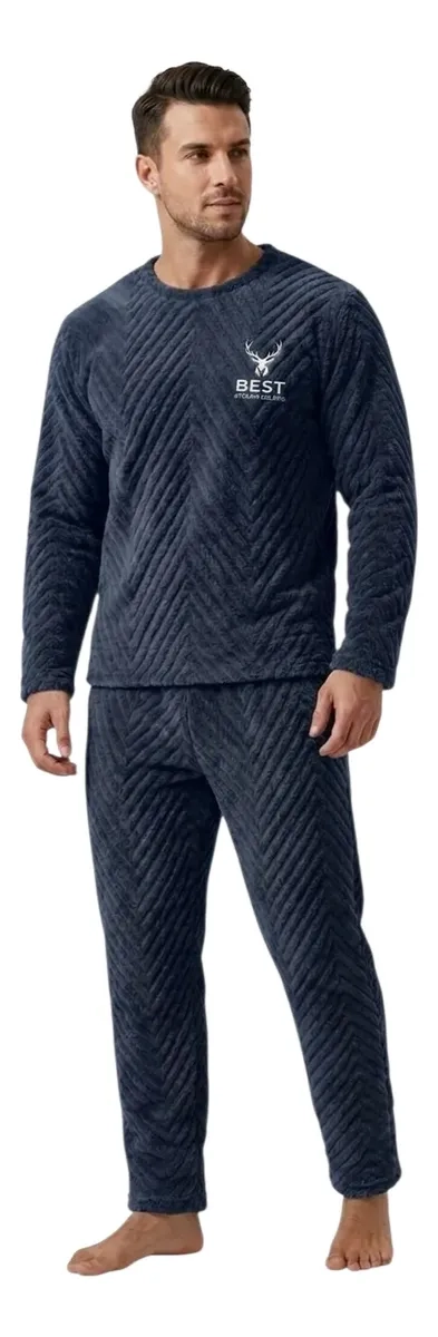 PIJAMA HOMBRE POLAR EXCELENTE CALIDAD, REGALO PARA PAPA 032 - 1
